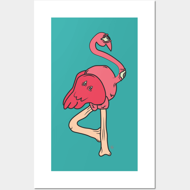 Flamingo Joe Wall Art by CalebLindenDesign